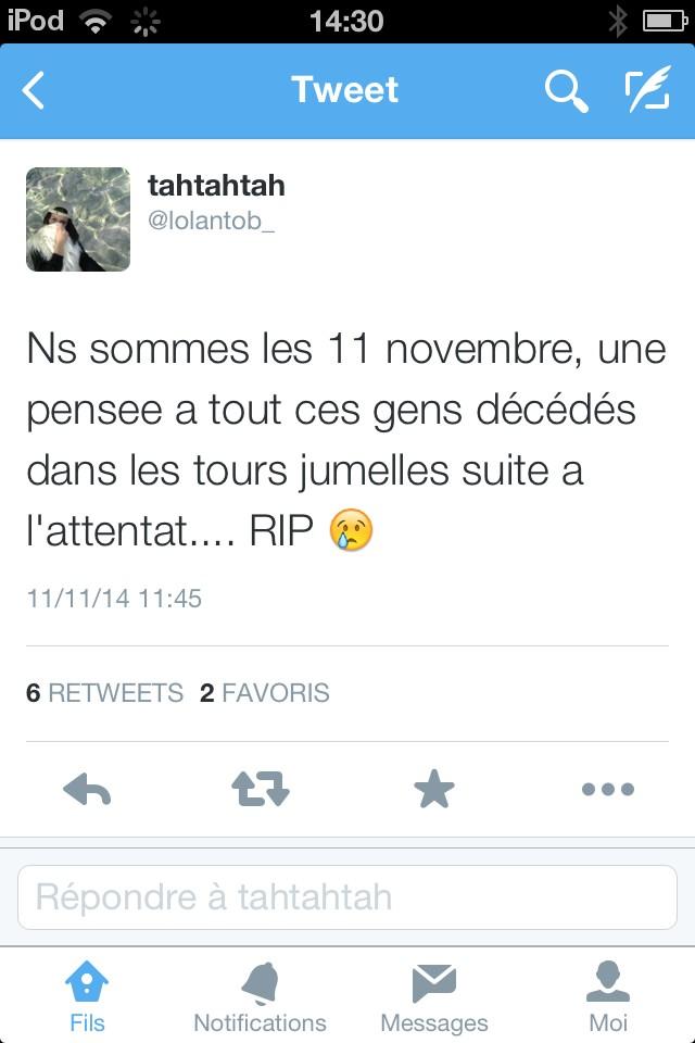 Top_Screens1's tweet photo. Ça c'est le 11 septembre http://t.co/Wf0tS8zHOk