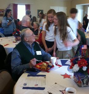StMSCary's tweet photo. God bless veterans who joined us for breakfast and Grade 7 students &amp; teachers for a wonderful program! #VeteransDay http://t.co/cY7FtG1ySp