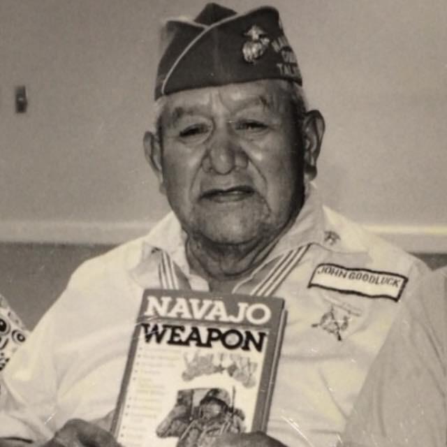<a href="/fox5newsdc/">FOX 5</a> My grandpa: John Goodluck, Navajo Code Talker, Marines. 1943. Guam, Guadalcanal, Bougainville &amp; Iwo Jima