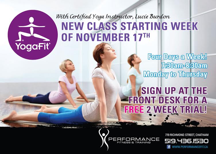 PftChatham's tweet photo. Join Lucie with our two free week trial of YogaFit Classes Mon-Thurs 7:30am starting Nov 17th. http://t.co/706l1TL0Tj