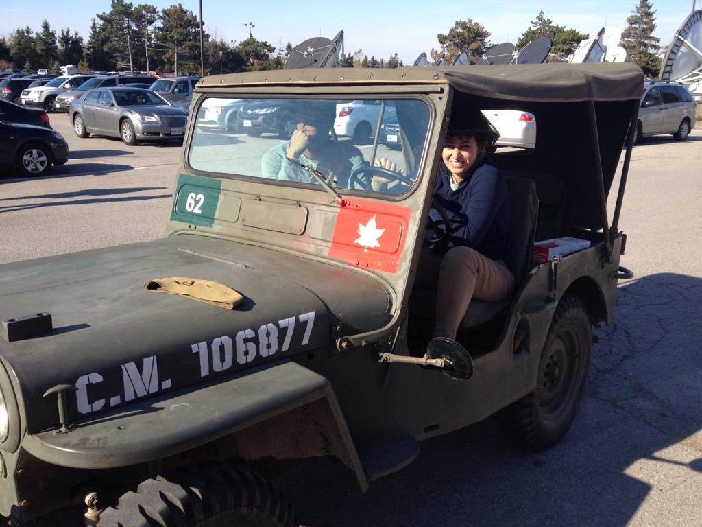celaerin's tweet photo. .@BellLocalTO in our exec producer's Jeep #LestWeForget http://t.co/Iyt7kOnEKj