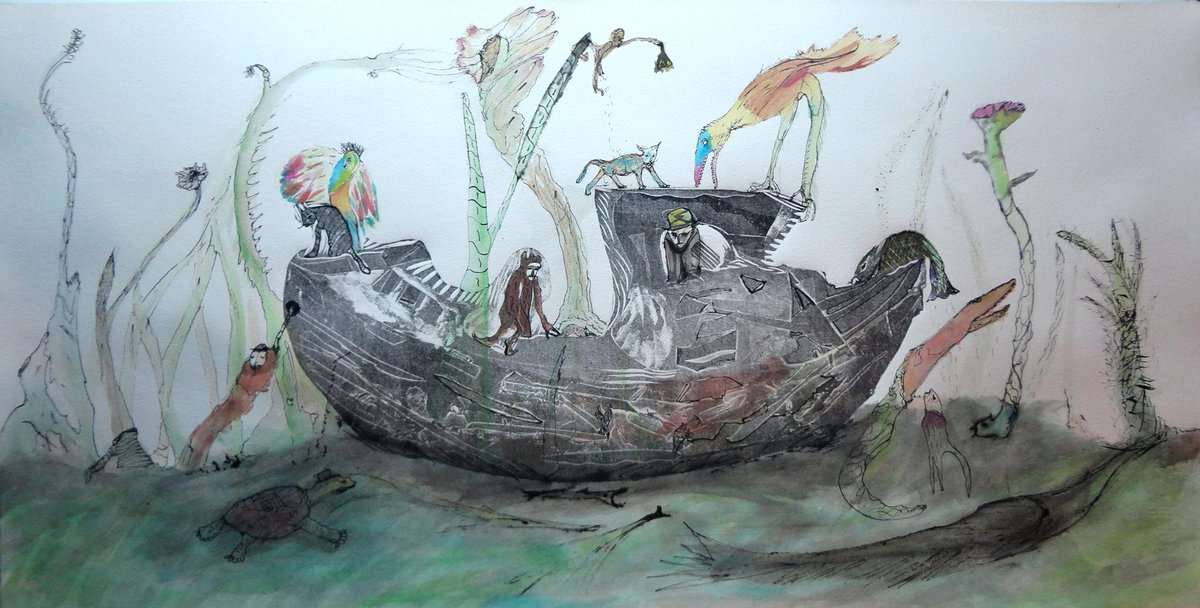 SebastianFund's tweet photo. El arca de Fund 
Colografía , Xilografía, Acuarela Y Tinta India 
80x40cm
2014 http://t.co/IUMgmpQDog