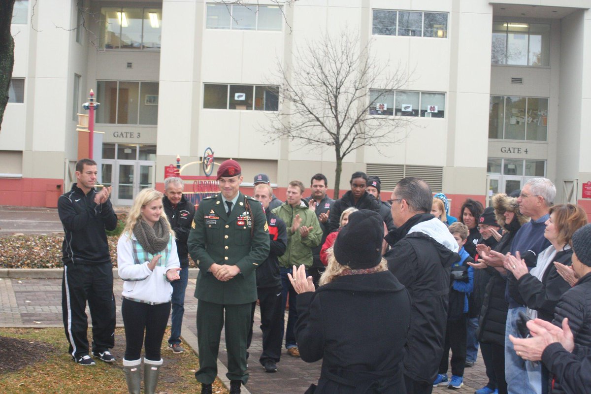 northcentralcol's tweet photo. At 11 am today students honored #veterans with moments of silence and the playing of "Taps" at 3 sites on campus. http://t.co/K0aikEfSAi