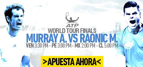JuegaEnLineachi's tweet photo. #Tenis Ya puedes hacer tu apuesta para la final del Masters de Londres entre #andymurray vs #milosraonic . http://t.co/Bzh1JflUVT