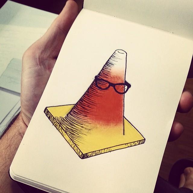 MrMGWard's tweet photo. Candy corn anyone? @badpylon #doodles #pylon #badpylon #trafficcone #cone #art #design http://t.co/7sLicZnjqf