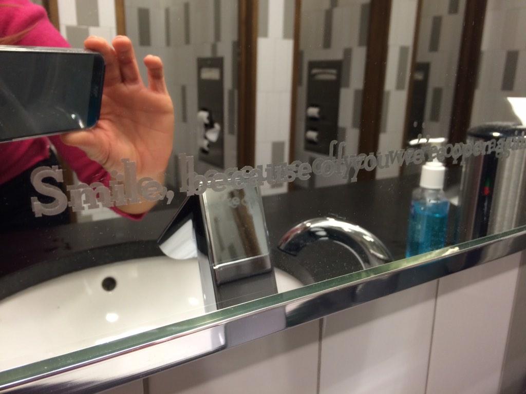 JadiannTV's tweet photo. Can you make out the quotes? Even the ladies bathroom has #JJ's inspiration. #JJsIsBack http://t.co/3DzDH7jC83