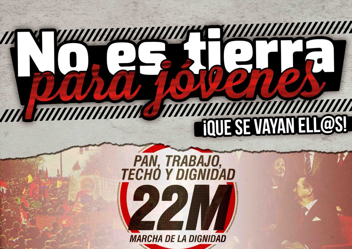 Marchas22M_CT's tweet photo. Porque nos sobran los motivos, ¡que se vayan ellxs! #JuventudConDignidad http://t.co/H9tBXTLfKQ