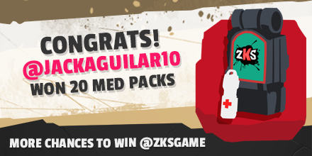 ZKSGame's tweet photo. Congrats @jackaguilar10! You won 20 #Medpacks for #ZKS DM us to claim your prize http://t.co/7BIi9YWdtd