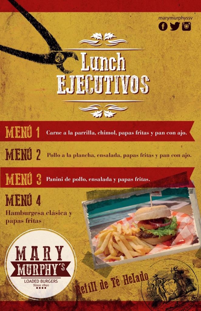 MaryMurphysSV's tweet photo. #lunchtime ven y disfruta cualquiera de los 4 menú disponibles para nuestros #lunchejecutivos http://t.co/2VlqPQqiyB