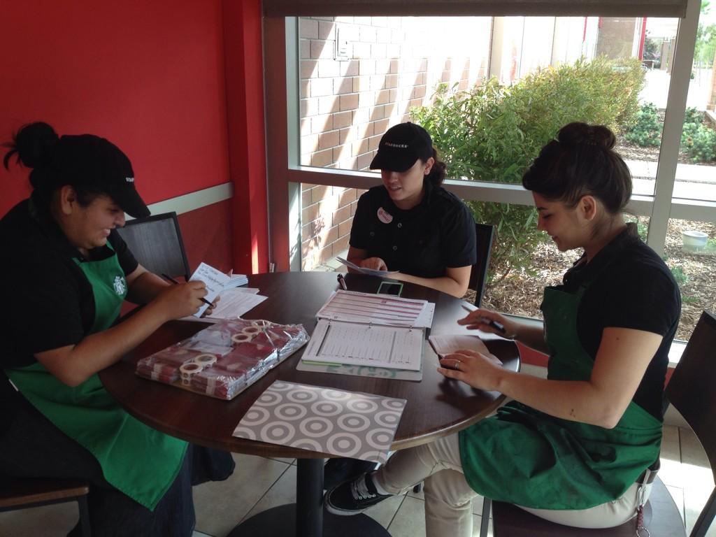 TargetAlameda's tweet photo. Our Starbucks team brainstorming service session! #beamazing http://t.co/kML4x3tJ9Y