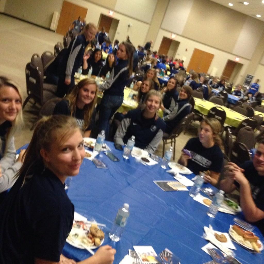 MCCWomensSoccer's tweet photo. Why we are here. Coaching youth in the community and donating toys to kids. @TheNCCAA  #GamePlan4Life #RollThunder http://t.co/kjRfnRbQn7
