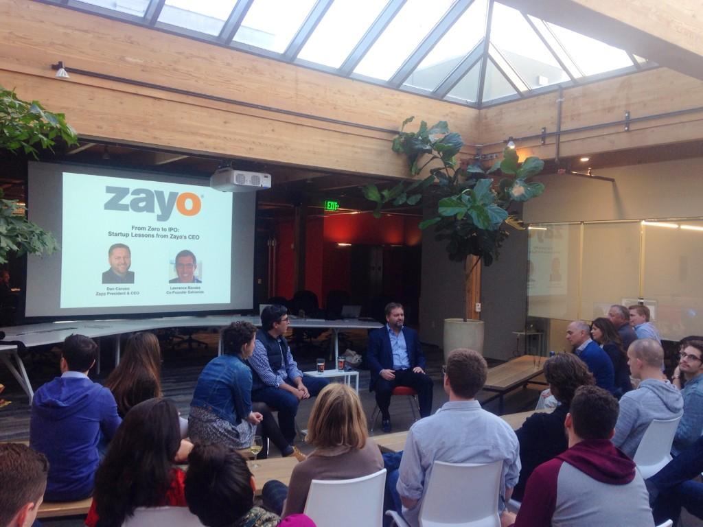 What an honor to spend the afternoon learning from startup veterans <a href="/DanCaruso/">Dan Caruso</a> <a href="/ZayoGroup/">Zayo</a> and <a href="/ldmandes/">Lawrence Mandes</a> <a href="/galvanize/">Galvanize</a>