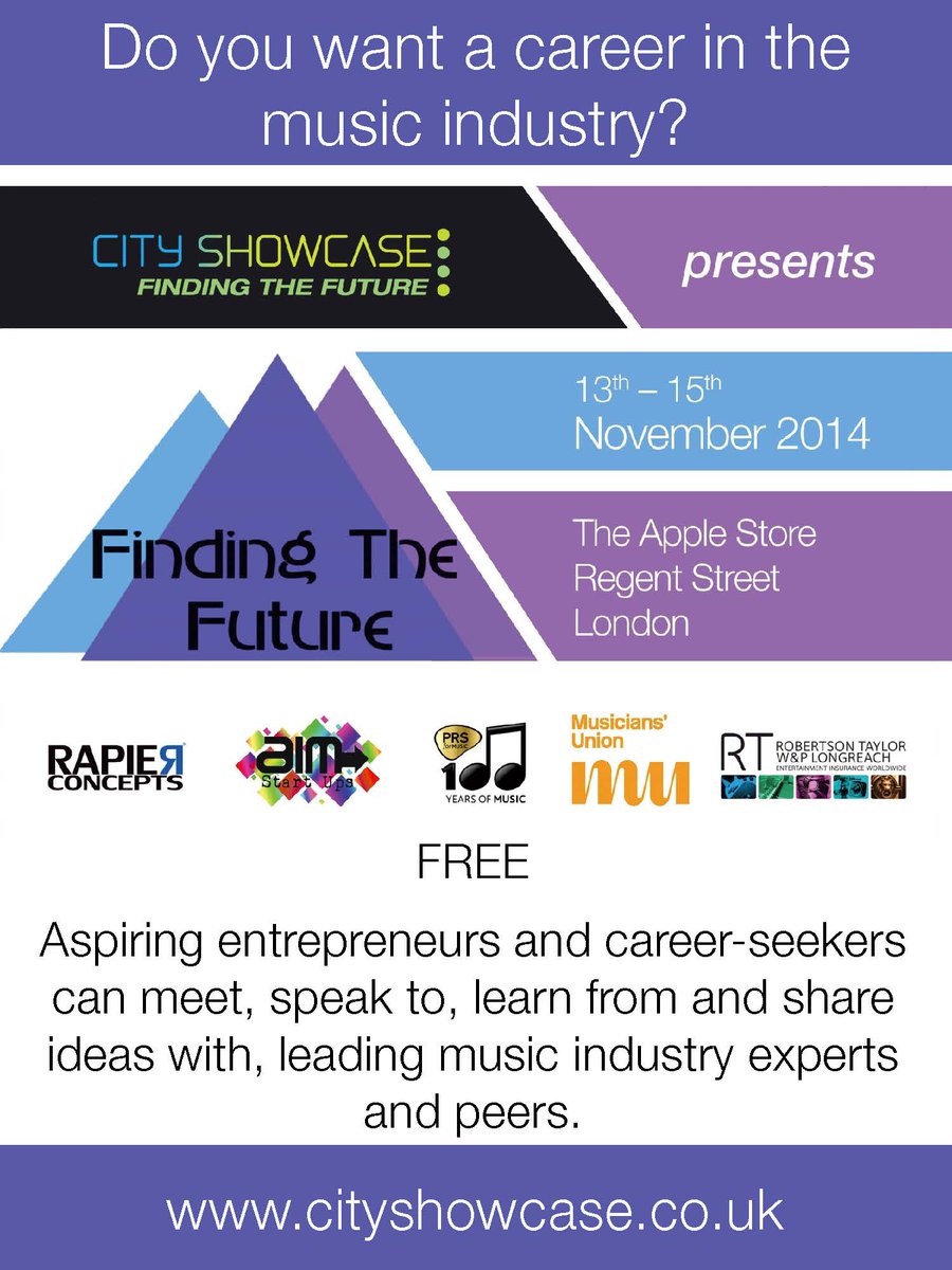RapierConcepts's tweet image. #ClaireHorseman #CodaMusic #CareersInLiveMusic #FindingTheFuture 15th Nov, Apple Store, FREE! bit.ly/1d0Go3w