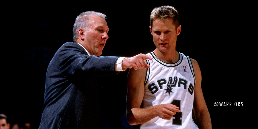 warriors's tweet image. Kerr on @Spurs Coach Gregg Popovich: &quot;I can’t even begin to thank him for everything I learned from him&quot;