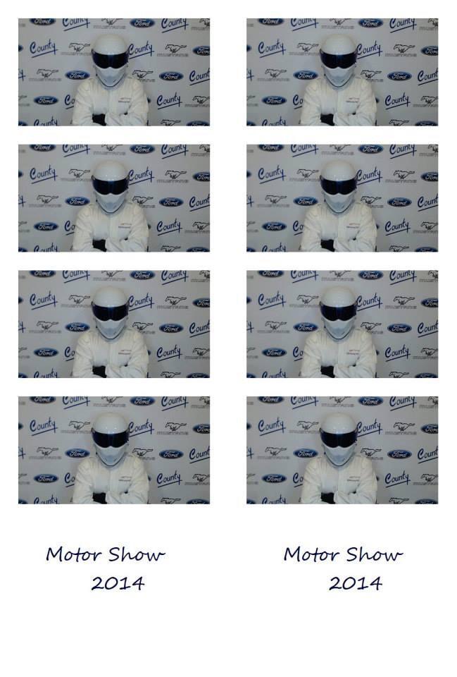 gas_magazine's tweet photo. When the Stig takes a #selfie at #DMS2014 http://t.co/2oGvqztpCC