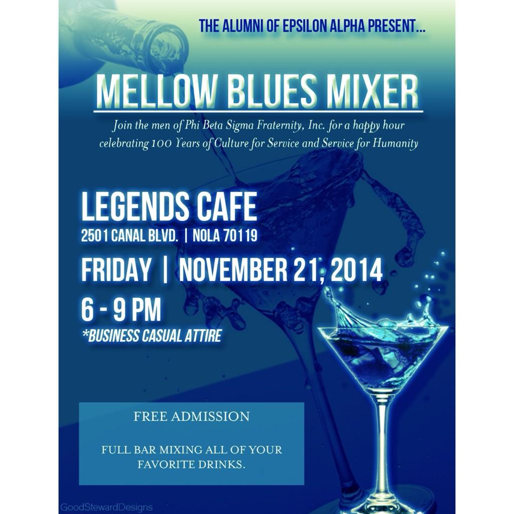 EA1938's tweet photo. The Alumni Men of Epsilon Alpha Present Mellow Blues Mixer Nov 21, 2014! A mature event during the neophyte weekend http://t.co/D9yPoCs9ln