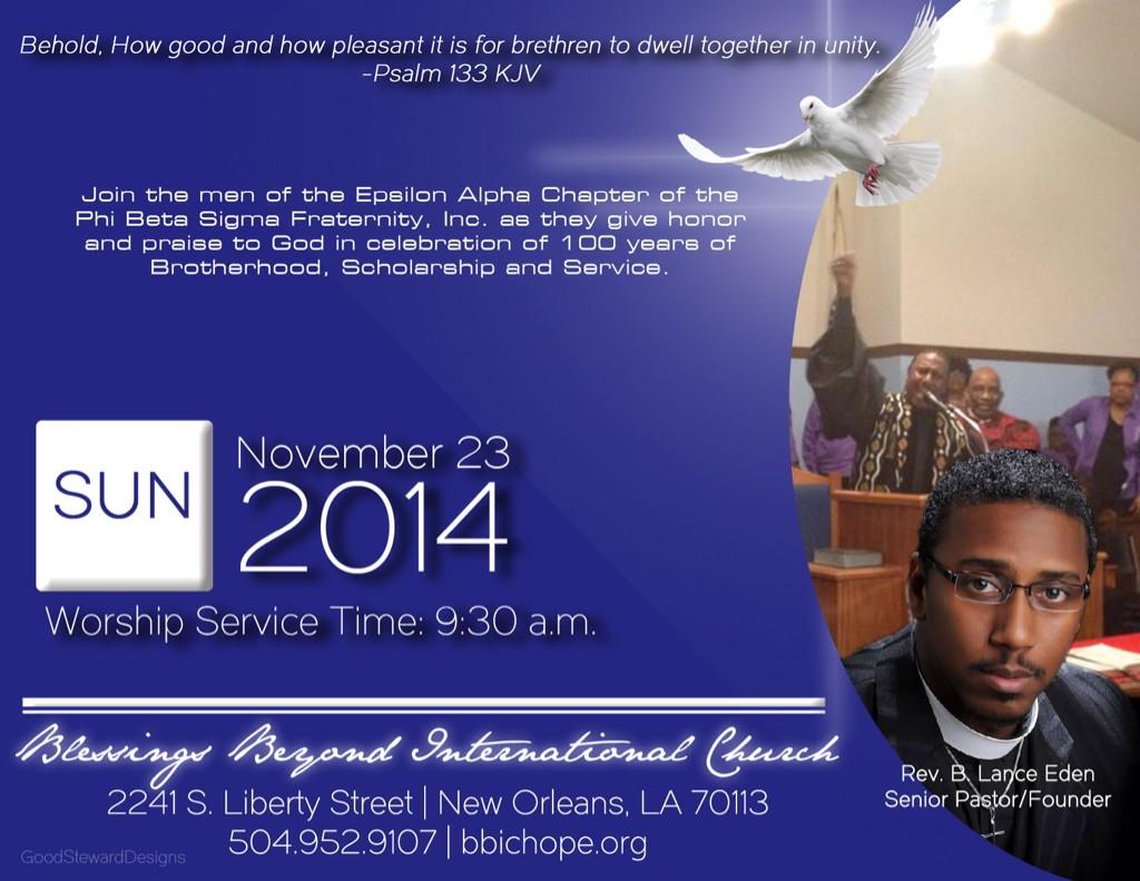EA1938's tweet photo. The Alumni Men of Epsilon Alpha Invite to join us in praise Sunday Nov 23! To cap off your neophyte weekend ! http://t.co/CiYzDjYHS7