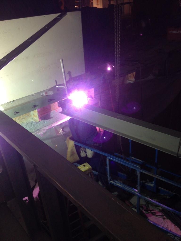 maveruselectric's tweet photo. Watching the guys weld a staircase #ProudToBeAnAmerican #buildingwpride #onlyoneway #beastatwork #americanbeast http://t.co/LC8rfjtrLS