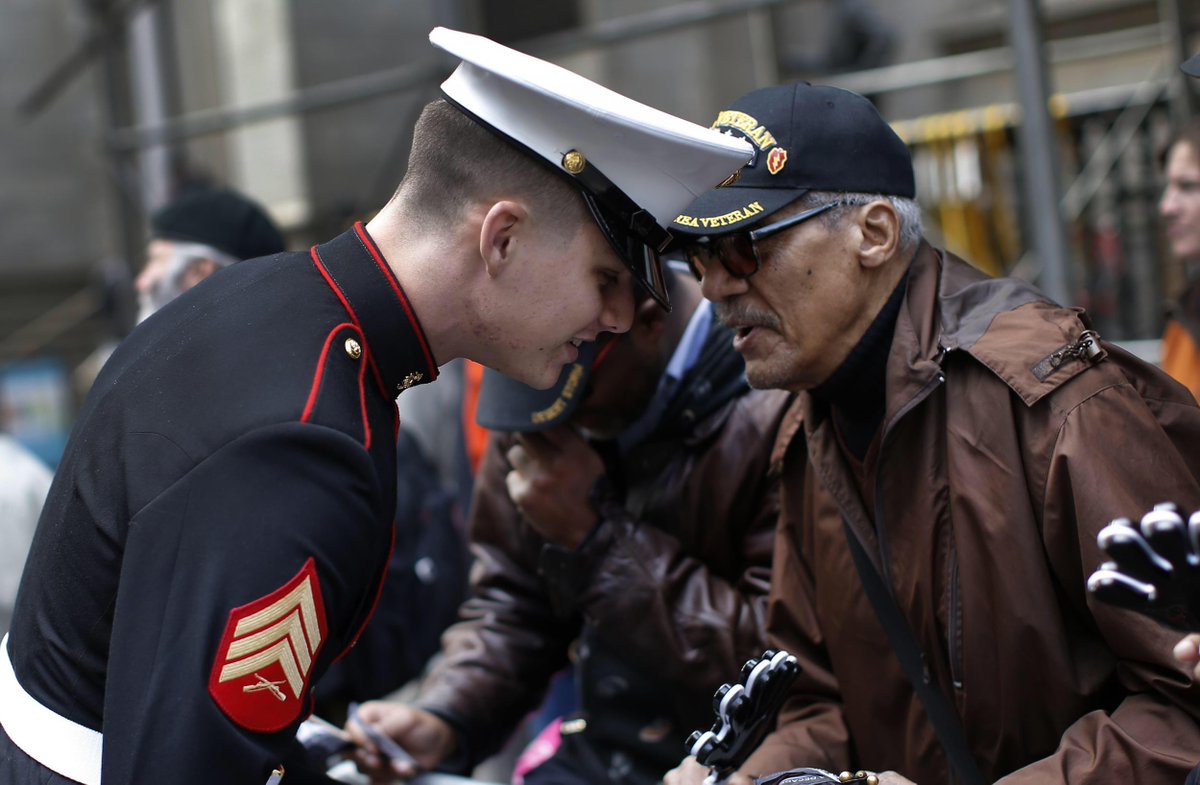 Newsweek's tweet image. Honor America's heroes by checking out these inspirational photos of NYC Veteran's Day parade —bit.ly/1yvJmrm