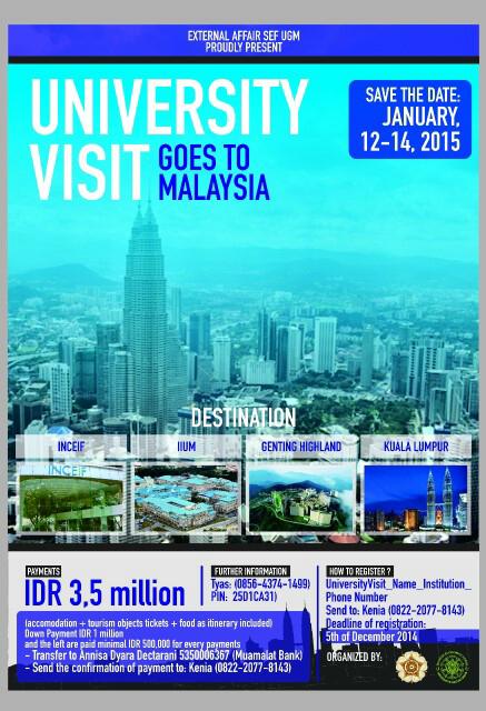 We invite you to join UNIVERSITY VISIT to Malaysia! On January 12-14. IDR 3,5 M. Contact 082220778143!  <a href="/khairinans/">Khairina N Shadrina</a>