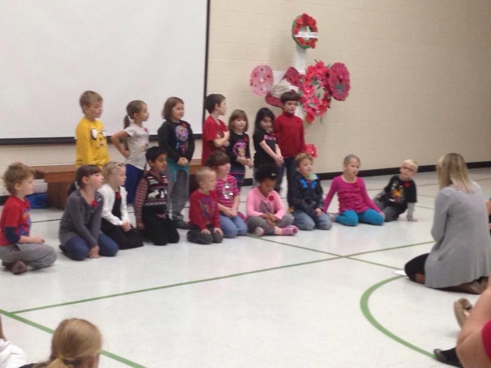 MorrisburgPS's tweet photo. A very touching Remembrance Day assembly at MPS today. Lest We Forget. http://t.co/ZKfwyBkYJU