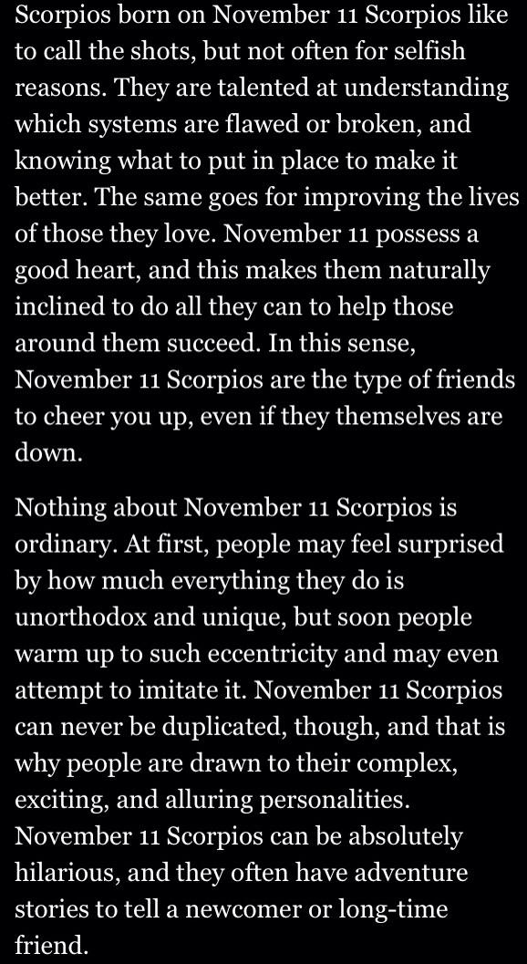 #HappyBirthday #Nov11 #Scorpios! Read your birthday profile ♏️️ scorpiomystique.com/november-11/