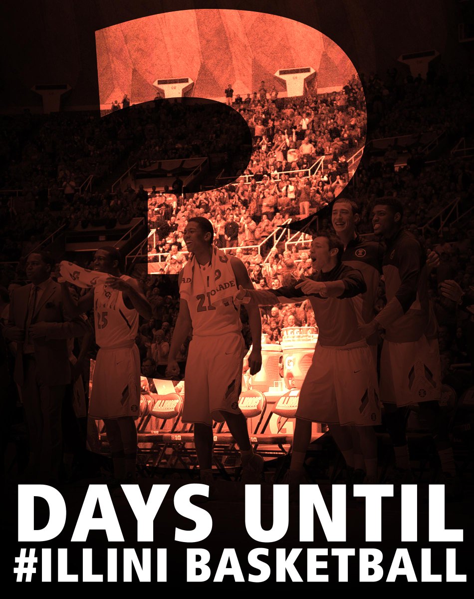IlliniMBB's tweet image. Retweet if you're ready for #Illini hoops! #3days #cantwait