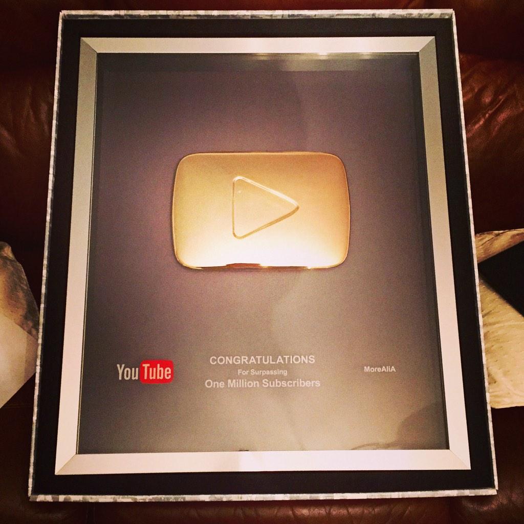 Amazing 1 000 000 Subscribers Gold Youtube Plaque For Morealia Thank You D Instagram Ali A Scoopnest Amazing 1 000 000 Subscribers Gold Youtube Plaque For Morealia Thank You D Instagram Ali A Scoopnest