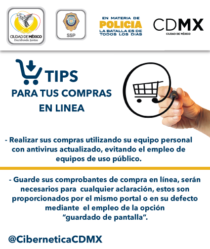 #TipsSSPDF Si vas a realizar compras en línea, hazlo desde un equipo personal #BuenFinCDMX @CiberneticaCDMX