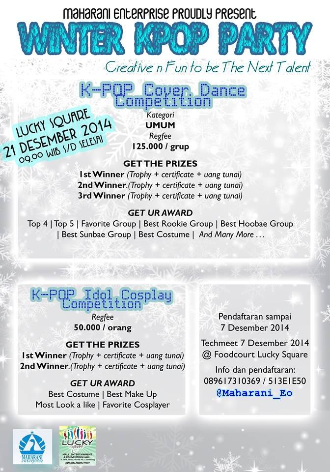 BLAQofficial's tweet photo. @OfficialSGEn [HELP RT] Maharani Enterprise proudly present : 
Cover Dance Competition "Kpop Winter Party" http://t.co/XmHTGkDEKs