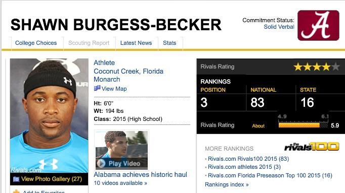 RTRnews's tweet photo. #Alabama commit #UnderArmour @AllAmericaGame ATH @_SBB2 #BothWay #Top3ATH http://t.co/vMSdUarwxA