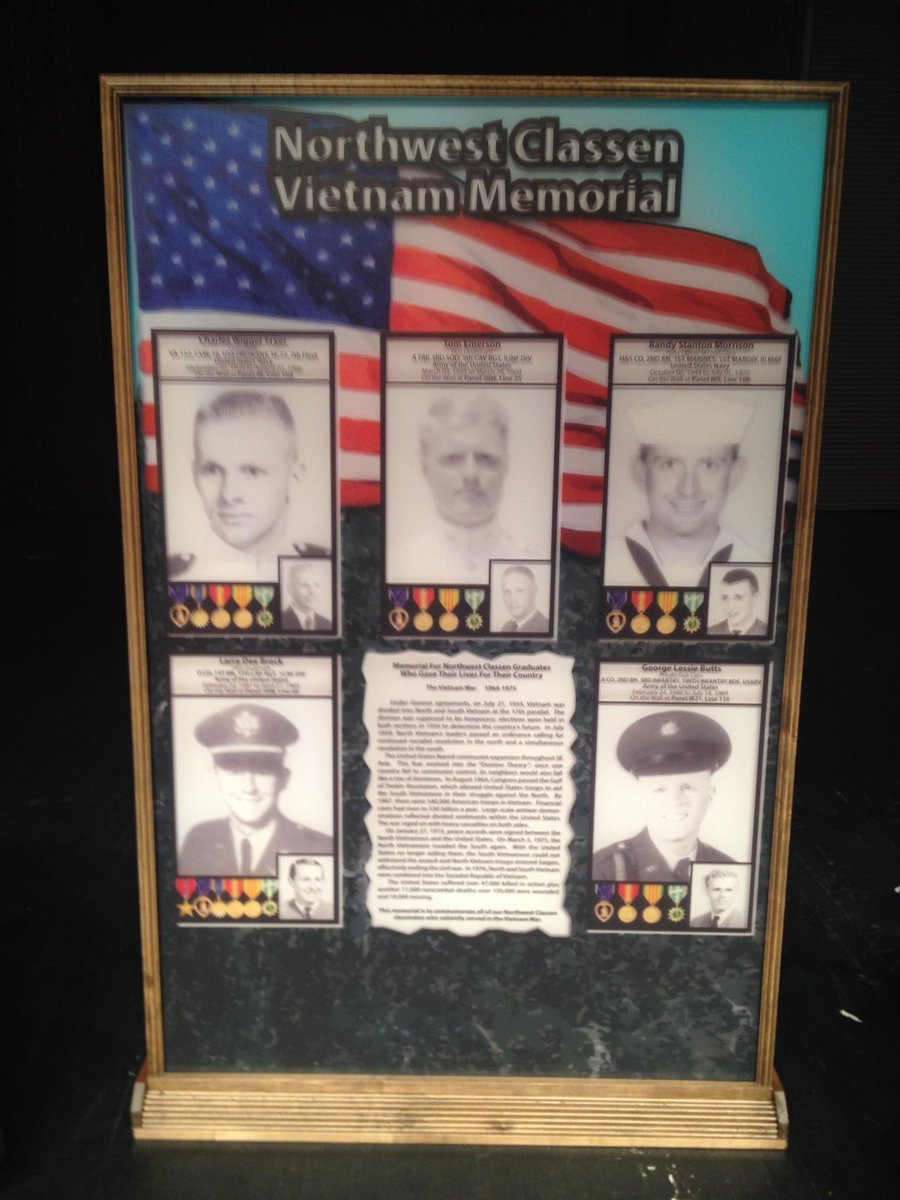 OKCPS's tweet photo. Vietnam Veterans Memorial that was dedicated today during the Veteran's Day assembly at #NWClassen http://t.co/pL4j28nBaz