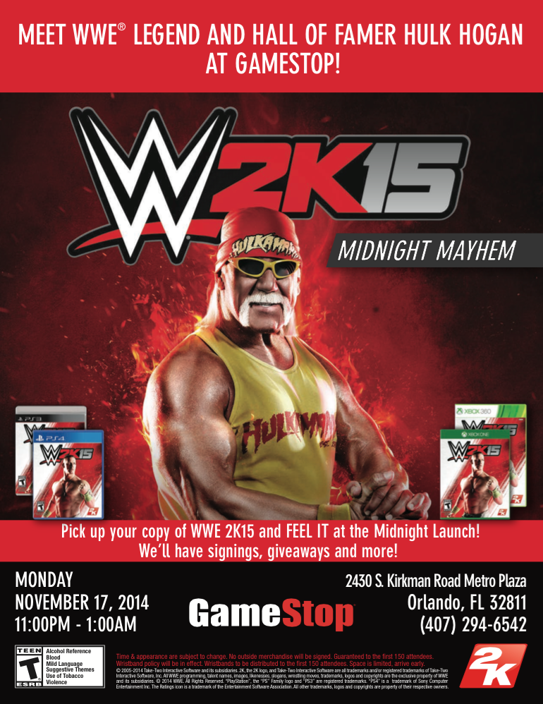 Wwe2k22 Meet The Immortal Hulkhogan At The S Kirkman Rd Gamestop In Orlando Fl On 11 17 Pick Up Your Copy Of Wwe2k15 Http T Co Hmbh2tvqcu