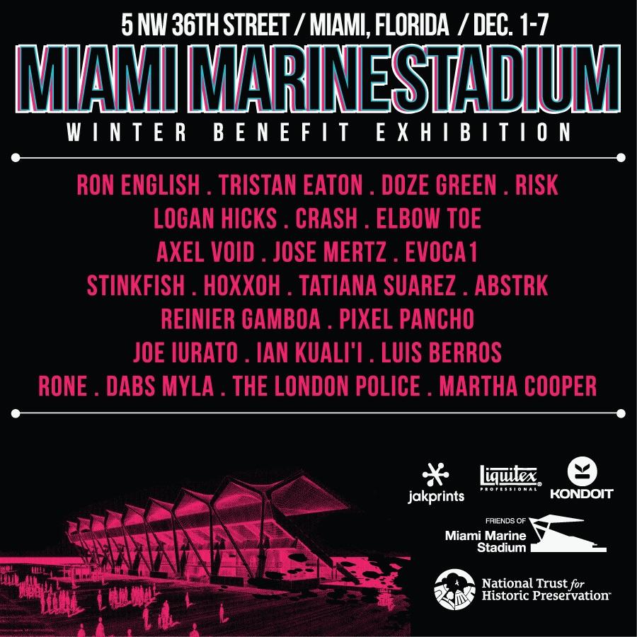 Come see the best in #contemporary #art &amp; #streetart at the #miami #marinestadium #fundraiser