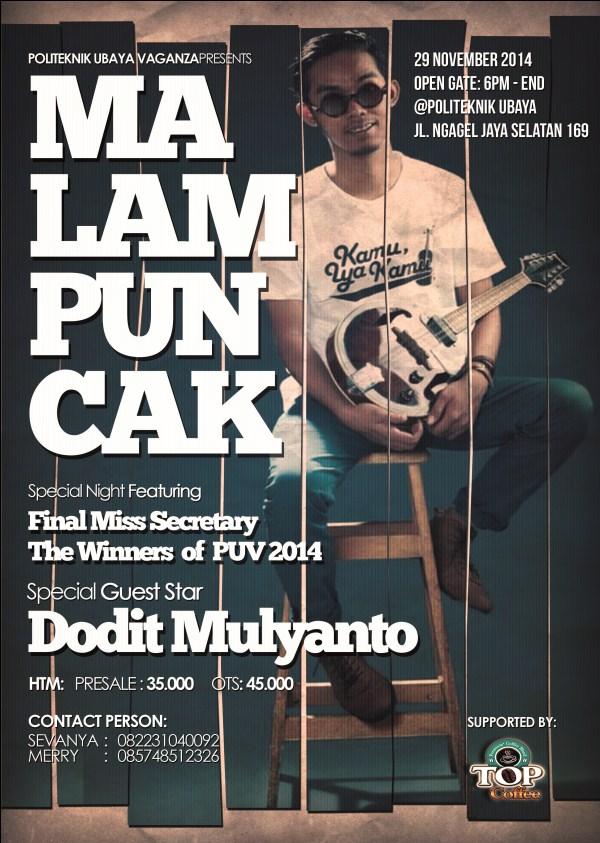 SlametWahyudiou's tweet photo. Tiket Malam Puncak sudah dijual,,yuk mulai diorder...makasih @ubayavaganza @PajakUbaya_2013 @UbayaOfficial http://t.co/tup8krNOD2