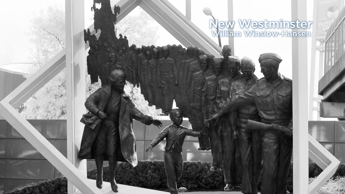 GlobalBC's tweet photo. Tonight's #WeatherWindow by William Winslow-Hansen. Wait For Me Daddy war memorial in New Westminster. http://t.co/FbvpEQ9rhS
