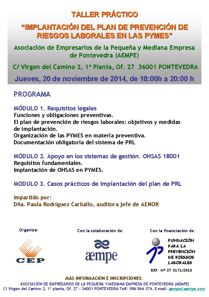 TALLER GRATUITO. JUEVES DÍA 20 NOVIEMBRE DE 18 A 20 H. NO OS LO PERDÁIS. <a href="/Apegalicia/">Apegalicia</a> <a href="/AjePontevedra/">AJE Pontevedra</a> <a href="/comerciogalicia/">FGC</a>