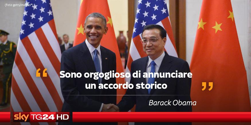 SkyTG24's tweet photo. Accordo Cina-Usa sulle emissioni inquinanti. Per approfondimenti: http://t.co/ESCa0k7qAm http://t.co/cnTVwszMHX