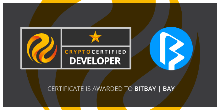 CryptoCertify's tweet image. CryptoCertify „Developer Certificate" is awarded to @BitBayMarket #bitbay tiny.cc/bitbay