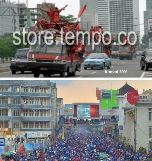 Hihihi RT <a href="/mengbal/">usab perning</a>: Suasana konvoi 2001 vs suasana konvoi 2014 *taksi aja masih bisa jalan2 santai*