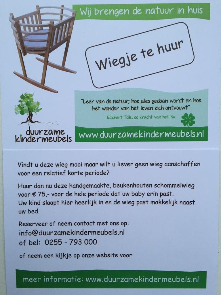 Hip beukenhouten wiegje te Koop en te huur! #eco #duurzaamheid #kids #baby