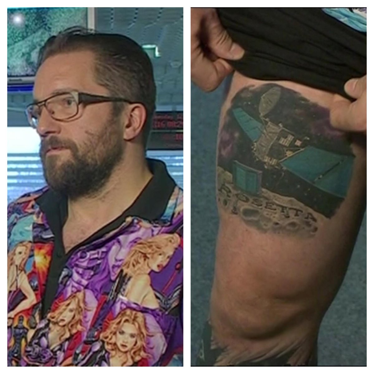 BBCBreakfast's tweet image. #Rosetta scientist @mggtTaylor is so confident @philae2014's going to make it that he's had it inked! #CometLanding