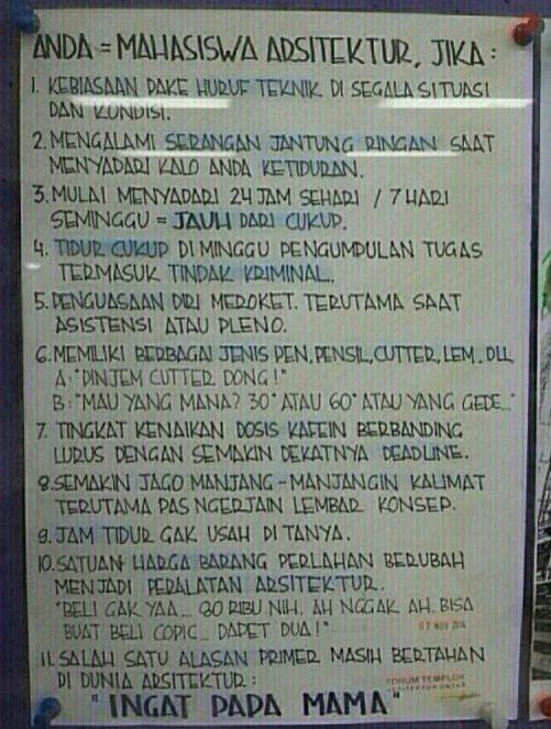 SoalArsitek's tweet photo. Kamu mahasiswa arsitektur? http://t.co/e6w2OvWmT8