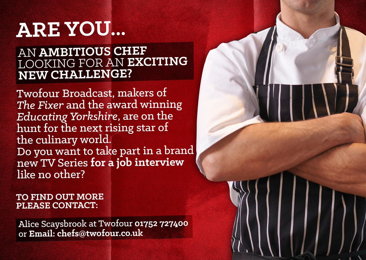Chefs passionate for Seafood, looking to step up in the culinary world and cook on TV apply! shortaudition.com/For-Hire-Chefs