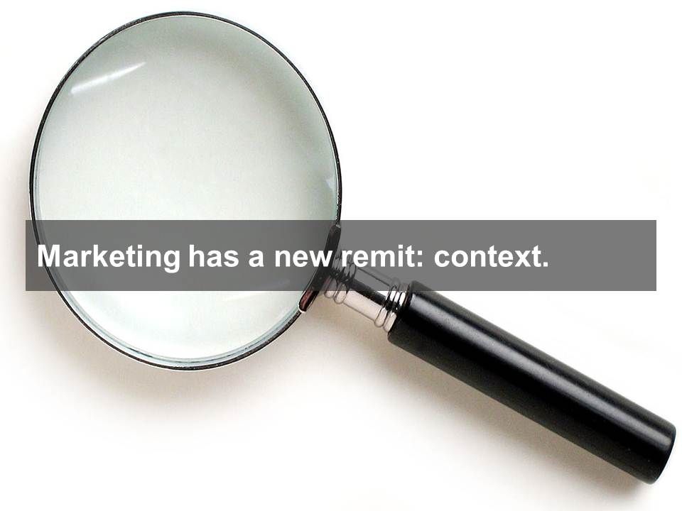 forrester's tweet photo. Marketing has a new remit: understanding customer context - @Srividya #ForrBigData webinar. http://t.co/YFpetZLc3z
