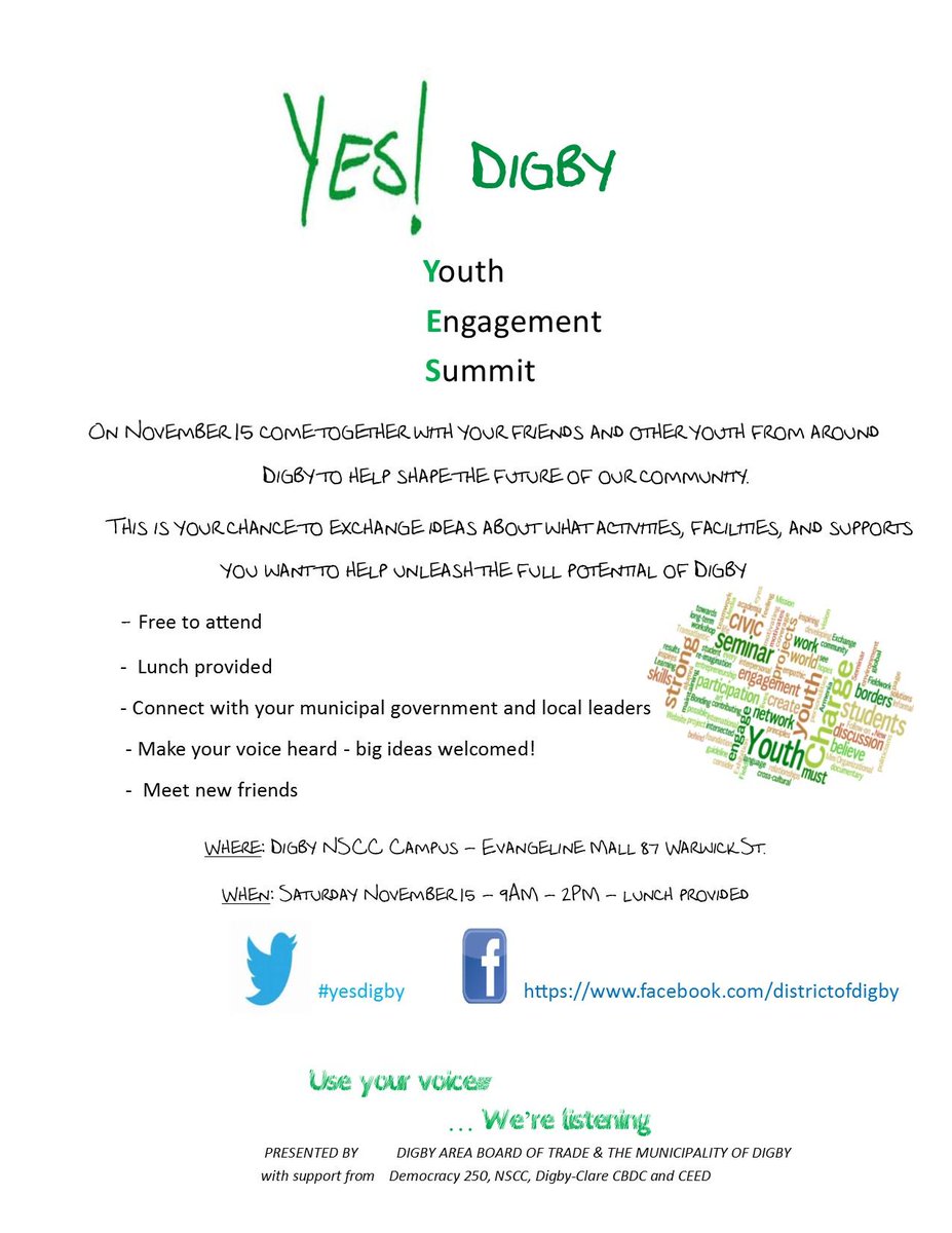 Youth Engagement Summit happening this weekend. #yesdigby #YouthEngagement