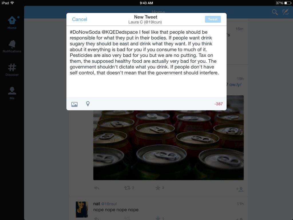 19lcun's tweet photo. @KQEDedspace #DoNowSoda http://t.co/sseyEJA3C7
