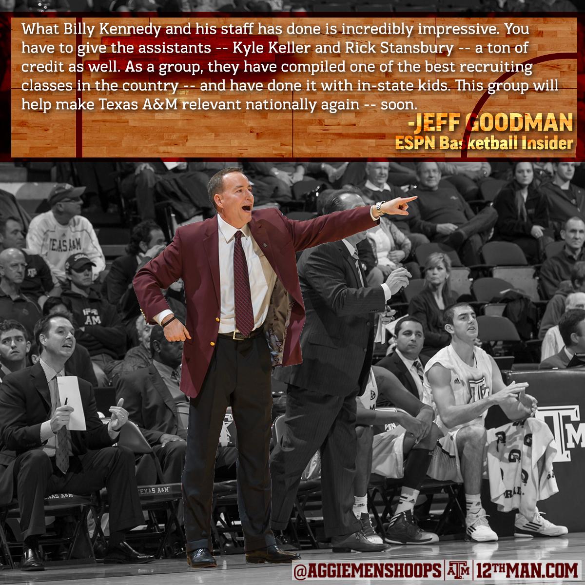 aggiembk's tweet photo. What @Coach_Kennedy &amp; his staff has done is incredibly impressive - @GoodmanESPN #12thMan #AggieHoops #SigningClass http://t.co/6FsiZ9Mu2w