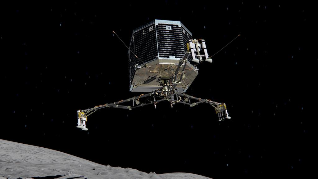 sciencemuseum's tweet photo. If all goes well, tiny @Philae2014 will land on a comet today! Good luck @esa http://t.co/Y73aPfHAvS #CometLanding http://t.co/1DhuIlosrf