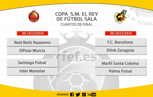 COPA DEL REY | Así ha quedado el cuadro de los CUARTOS DE FINAL de la Copa de S.M. El Rey de Fútbol Sala. #FutSal